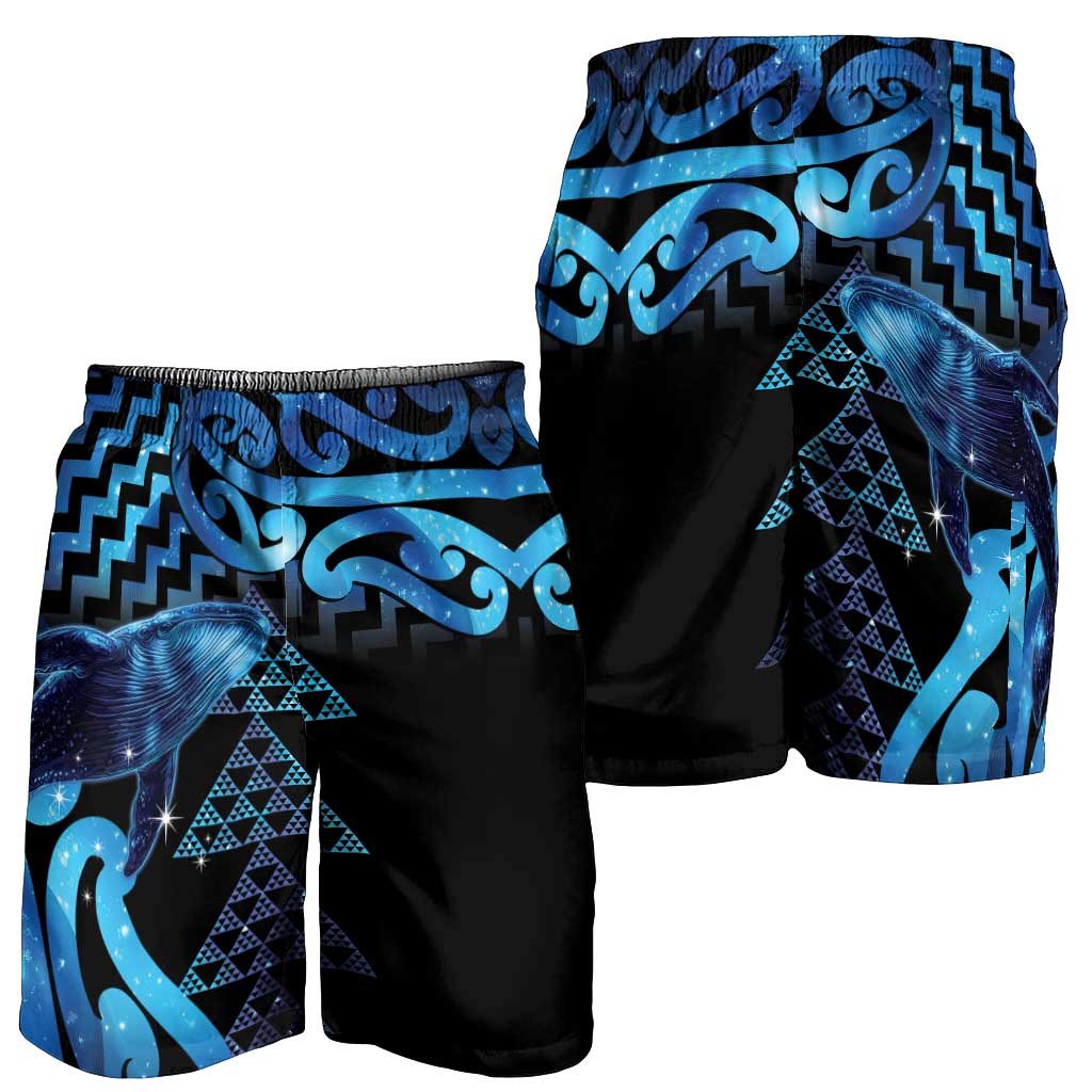 Humpback Whale Matariki New Zealand Shorts for Men NZ Maori Paikea Poutama Luxury Blue LT14 - Polynesian Pride