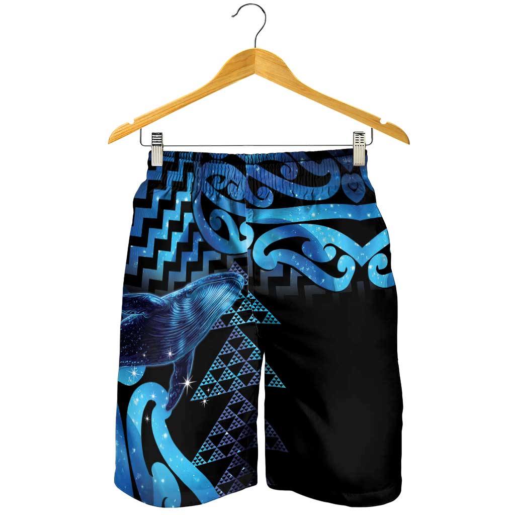 Humpback Whale Matariki New Zealand Shorts for Men NZ Maori Paikea Poutama Luxury Blue LT14 - Polynesian Pride