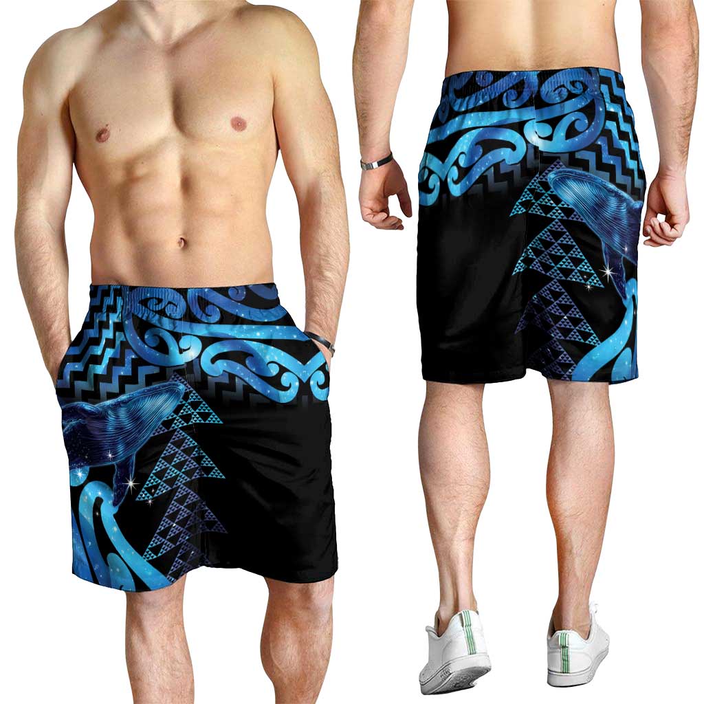 Humpback Whale Matariki New Zealand Shorts for Men NZ Maori Paikea Poutama Luxury Blue LT14 - Polynesian Pride