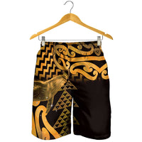 Humpback Whale Matariki New Zealand Shorts for Men NZ Maori Paikea Poutama Luxury Gold LT14 - Polynesian Pride