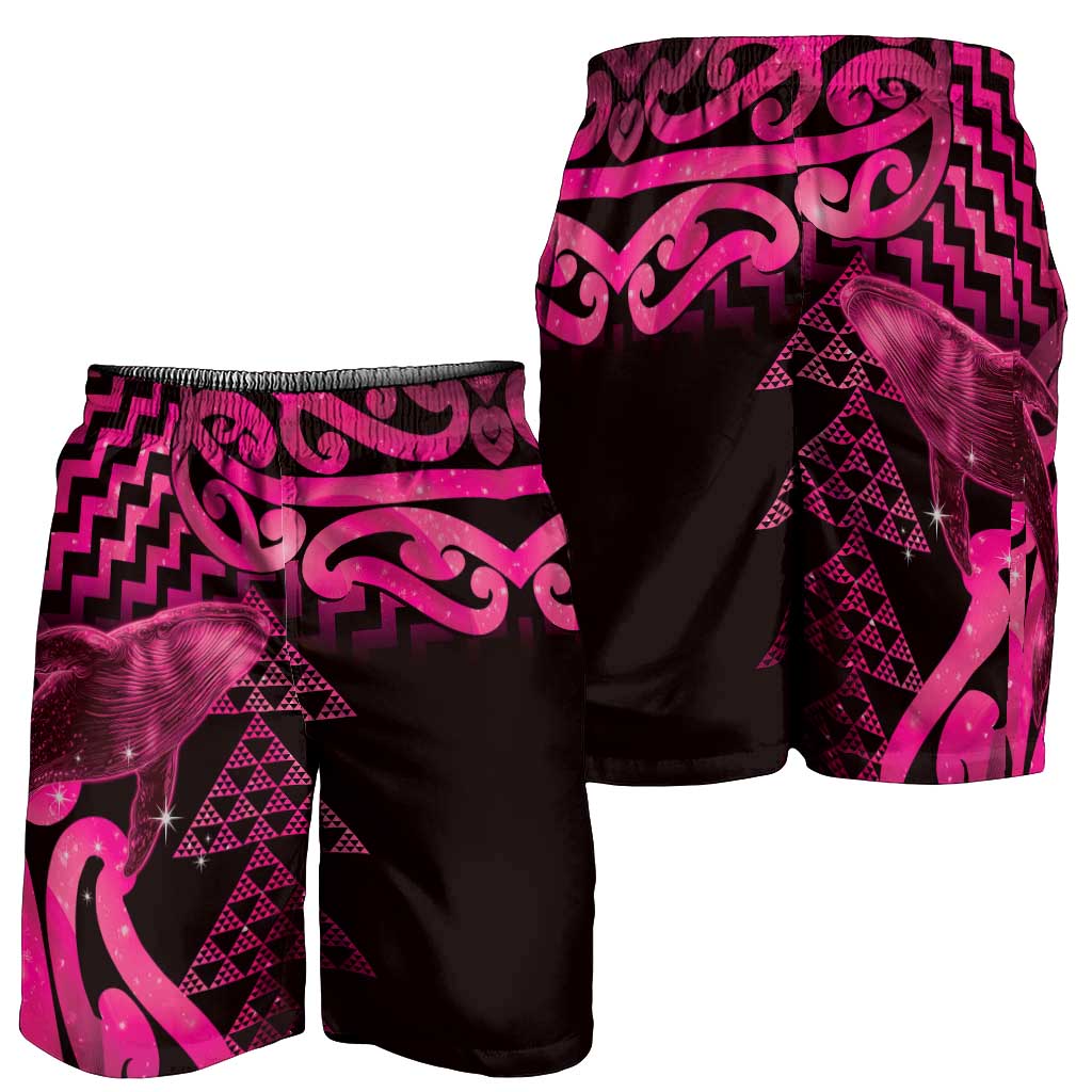 Humpback Whale Matariki New Zealand Shorts for Men NZ Maori Paikea Poutama Luxury Pink