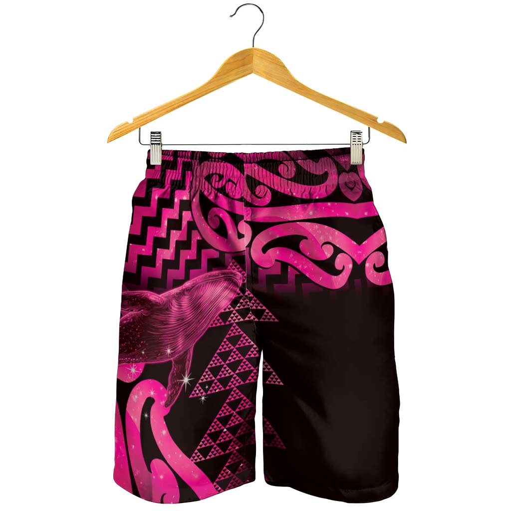 Humpback Whale Matariki New Zealand Shorts for Men NZ Maori Paikea Poutama Luxury Pink