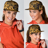 Humpback Whale Matariki New Zealand Snapback Cap NZ Maori Paikea Poutama Luxury Gold LT14 - Polynesian Pride