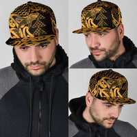 Humpback Whale Matariki New Zealand Snapback Cap NZ Maori Paikea Poutama Luxury Gold LT14 - Polynesian Pride