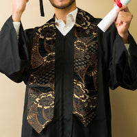 Indonesian Batik Pattern Vintage Brown Graduation Stole LT01 - Polynesian Pride