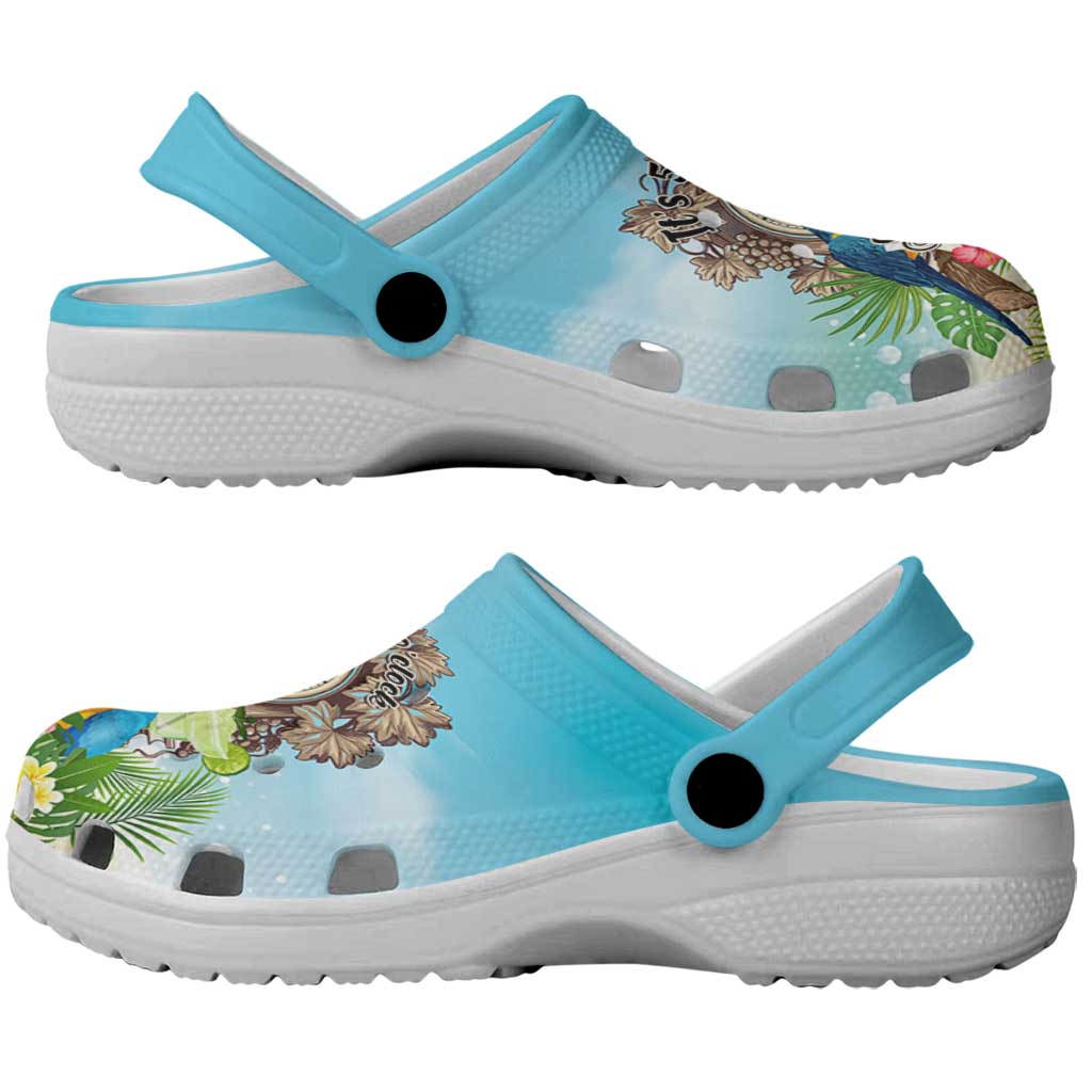 It's 5 o'clock Somewhere Clogs Shoes Hawaiian Tropical Parrots - Polynesian Pride