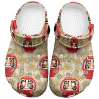 Japanese Daruma Doll Clogs Shoes Palaka With Seamless Bamboo Pattern LT14 Beige - Polynesian Pride