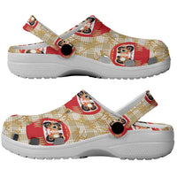 Japanese Daruma Doll Clogs Shoes Palaka With Seamless Bamboo Pattern LT14 - Polynesian Pride