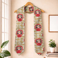 Japanese Daruma Doll Graduation Stole Palaka With Seamless Bamboo Pattern LT14 One Size Beige - Polynesian Pride
