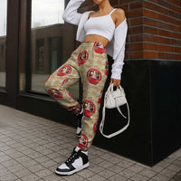 Japanese Daruma Doll Jogger Pants Palaka With Seamless Bamboo Pattern LT14 - Polynesian Pride