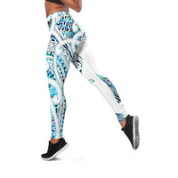 Kahui Whetu Paua Shell Kowhaiwhai Taniko Leggings Manta Ray Shark-Turtle Maori Tribal Style