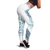 Kahui Whetu Paua Shell Kowhaiwhai Taniko Leggings Taniwha Maori Tribal Style
