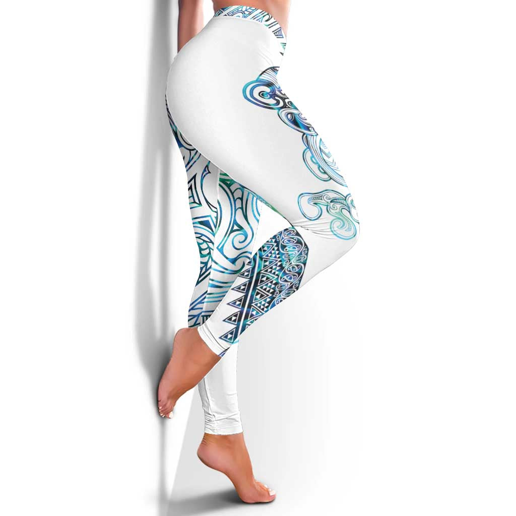 Kahui Whetu Paua Shell Kowhaiwhai Taniko Leggings Taniwha Maori Tribal Style