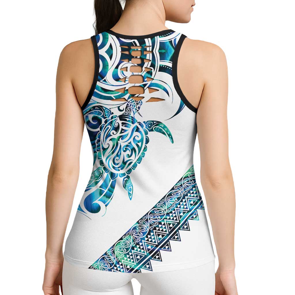 Kahui Whetu Paua Shell Kowhaiwhai Taniko Personalised Hollow Tank Top Turtle Tattoo Maori Tribal Style LT9 - Polynesian Pride
