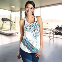 Kahui Whetu Paua Shell Kowhaiwhai Taniko Personalised Women Racerback Tank Manta Ray Shark-Turtle Maori Tribal Style LT9 - Polynesian Pride