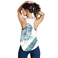 Kahui Whetu Paua Shell Kowhaiwhai Taniko Personalised Women Racerback Tank Taniwha Maori Tribal Style LT9 - Polynesian Pride
