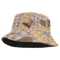 Khaki Palaka Hawaii Cowboy Bucket Hat Puakenikeni Lei Paniolo Papale Seamless Vibes - Polynesian Pride