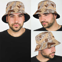 Khaki Palaka Hawaii Cowboy Bucket Hat Puakenikeni Lei Paniolo Papale Seamless Vibes - Polynesian Pride