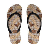 Khaki Palaka Hawaii Cowboy Flip Flops Puakenikeni Lei Paniolo Papale Seamless Vibes LT14 Khaki - Polynesian Pride