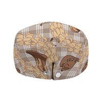 Khaki Palaka Hawaii Cowboy Jeff Hat Puakenikeni Lei Paniolo Papale Seamless Vibes - Polynesian Pride