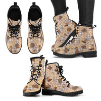 Khaki Palaka Hawaii Cowboy Leather Boots Puakenikeni Lei Paniolo Papale Seamless Vibes - Polynesian Pride