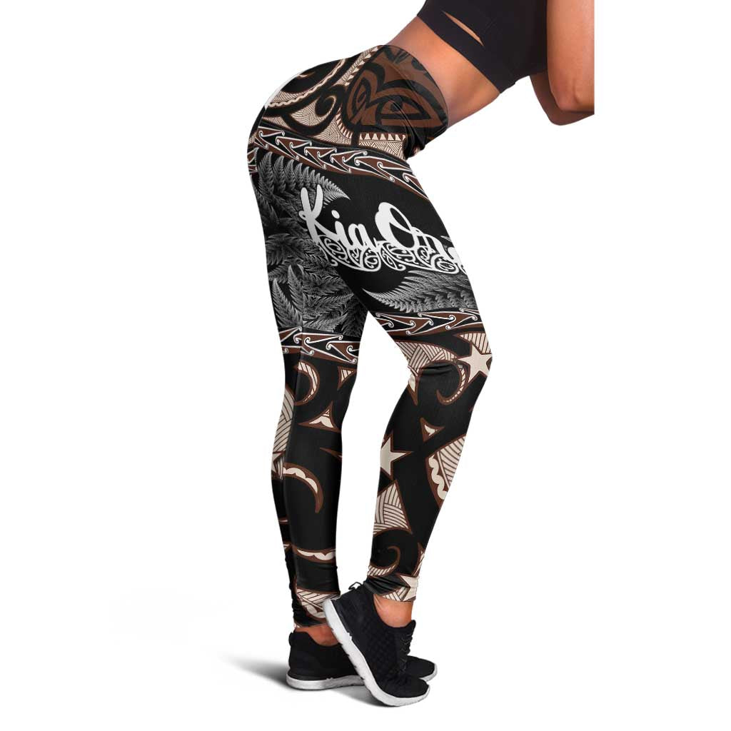 Kia Ora New Zealand Leggings Aotearoa Proud Maori With Silver Fern LT14 - Polynesian Pride