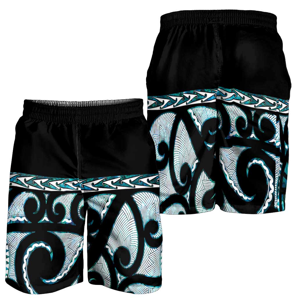 Kia Ora New Zealand Shorts for Men Aotearoa Proud Maori Paua Shell Silver Fern LT14 - Polynesian Pride