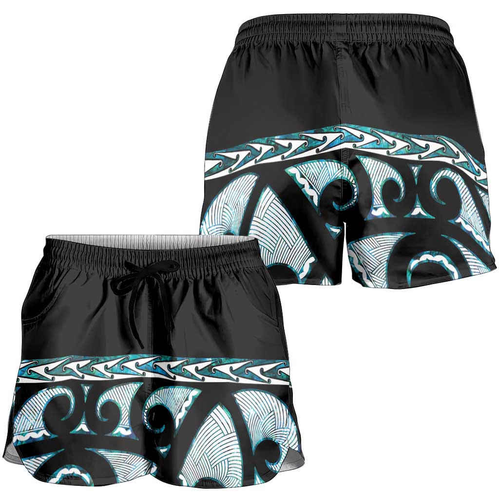 Kia Ora New Zealand Shorts for Women Aotearoa Proud Maori Paua Shell Silver Fern LT14 - Polynesian Pride