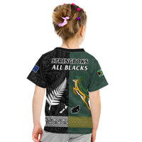 South Africa Protea and New Zealand Fern T Shirt Rugby Go Springboks vs All Black Ver.02 LT13