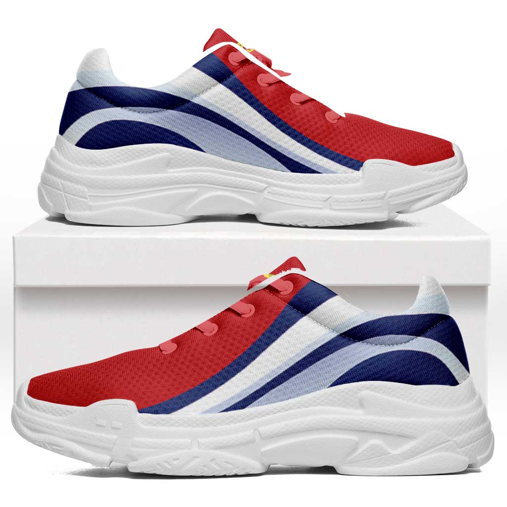 Kiribati Chunky Sneakers Flag-Inspired Curve Style LT05 Red - Polynesian Pride