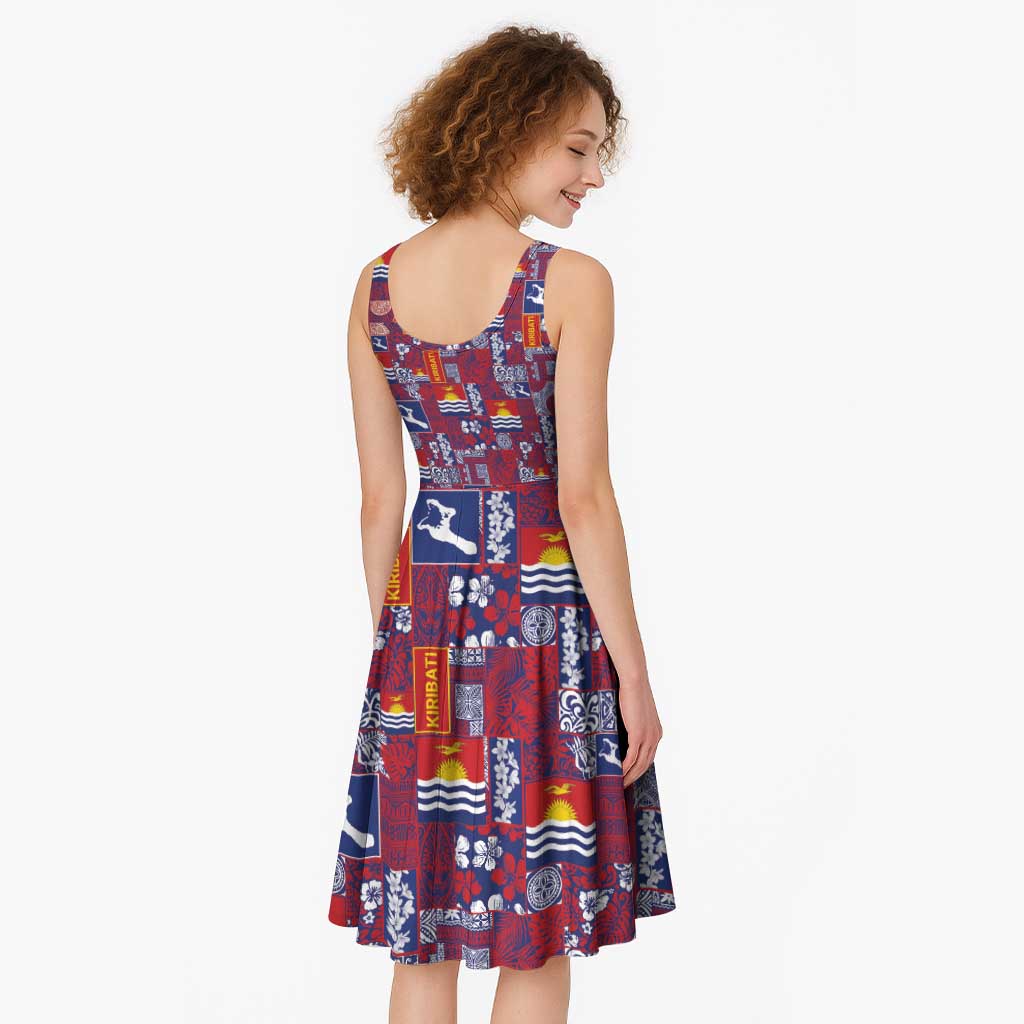 Kiribati Tekeraoi n te Kiritimati Midi Dress Pacific Patchwork Xmas Vibes - Polynesian Pride