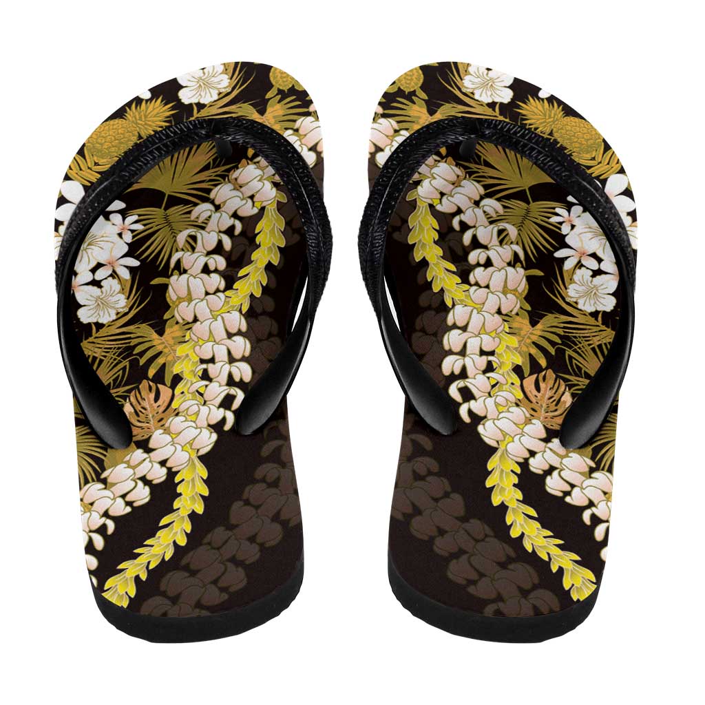 Kula Aloha Hawaii Lei Flip Flops Tropical Flowers Elegant Vibe LT14 - Polynesian Pride