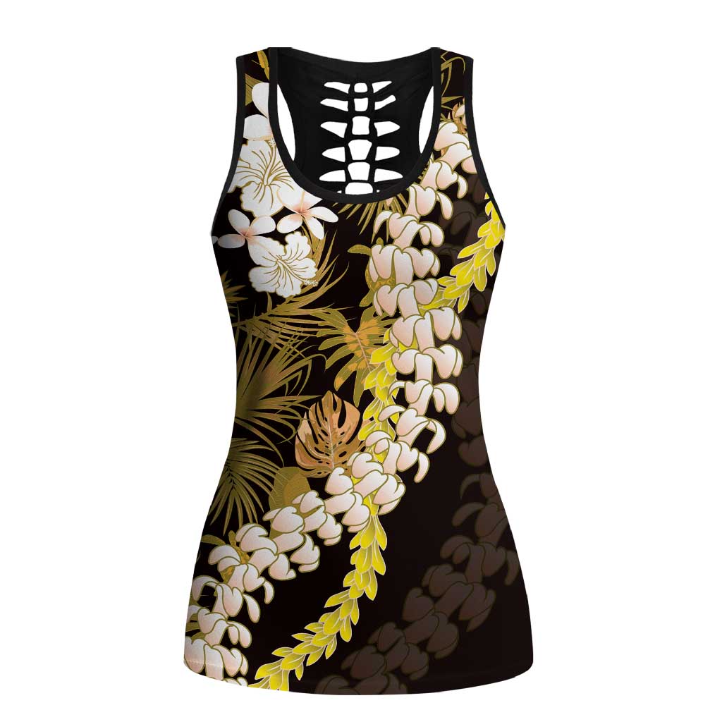 Kula Aloha Hawaii Lei Hollow Tank Top Tropical Flowers Elegant Vibe - Polynesian Pride