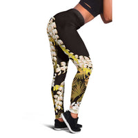 Kula Aloha Hawaii Lei Leggings Tropical Flowers Elegant Vibe - Polynesian Pride