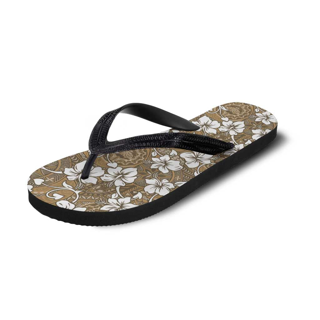 Kuvui Bula Fiji Flip Flops Fijian Tapa Seamless Hibiscus - Polynesian Pride