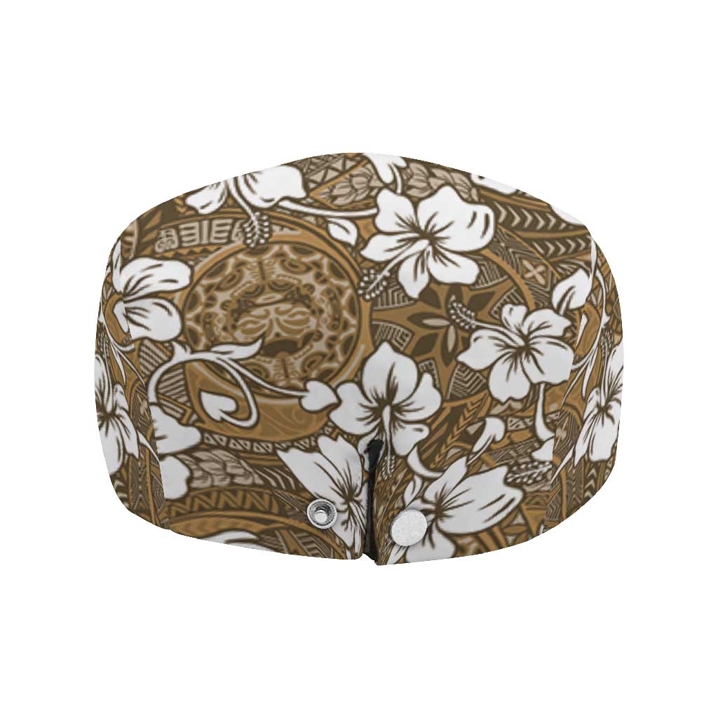 Kuvui Bula Fiji Jeff Hat Fijian Tapa Seamless Hibiscus - Polynesian Pride