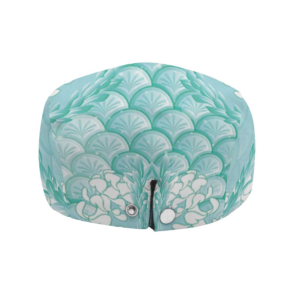 Light Turquoise Mermaid Puakenikeni Maile Lei Jeff Hat