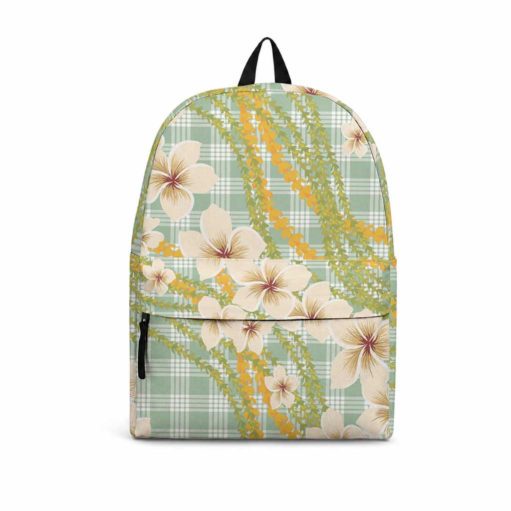 Liko Kukui Hawai'i Palaka Plumeria Backpack Puakenikeni and Maile Lei LT9 Sage Green - Polynesian Pride