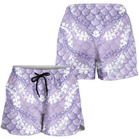 Lilac Mermaid Puakenikeni Maile Lei Shorts for Women
