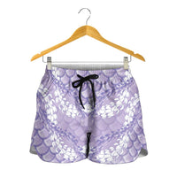 Lilac Mermaid Puakenikeni Maile Lei Shorts for Women