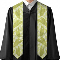 Lime Green Hawaii Kalo Palaka Motifs Graduation Stole Hawaiian Taro Leaves Elegant Vibes LT14 - Polynesian Pride