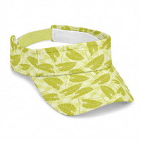 Lime Green Hawaii Kalo Palaka Motifs Sun Visor Cap Hawaiian Taro Leaves Elegant Vibes