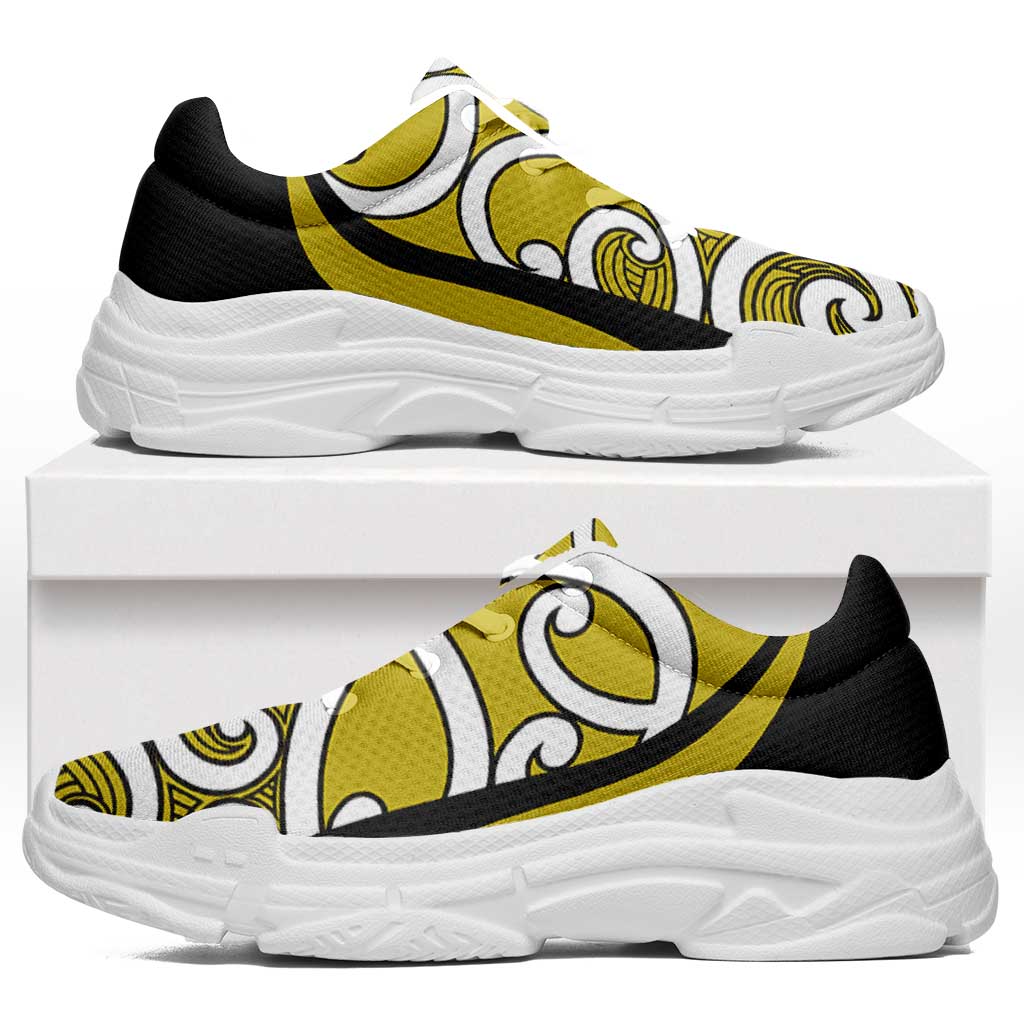 Lime Green Maori Koru New Zealand Chunky Sneakers