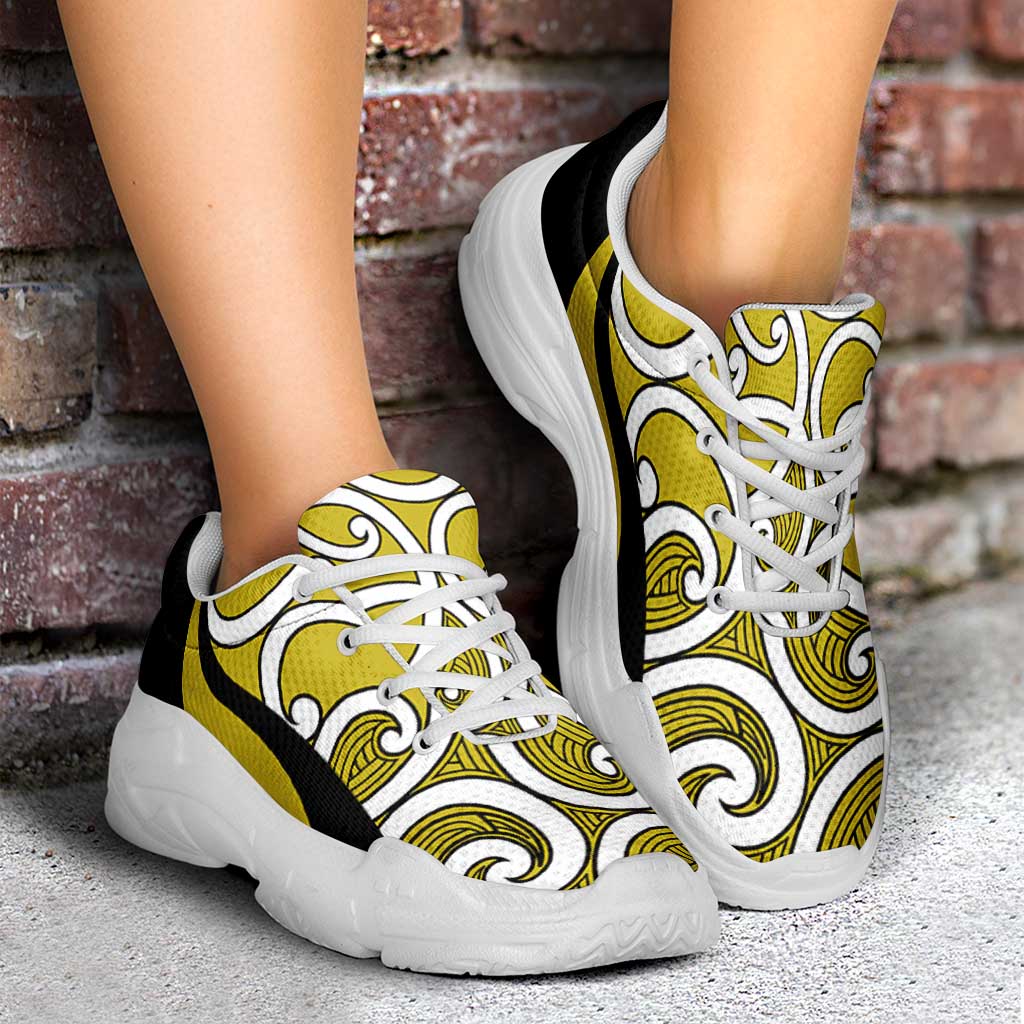 Lime Green Maori Koru New Zealand Chunky Sneakers