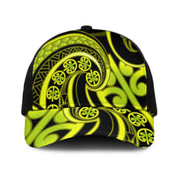 Lime Green New Zealand Mangopare Baseball Net Cap Aotearoa Maori Koru Style - Polynesian Pride