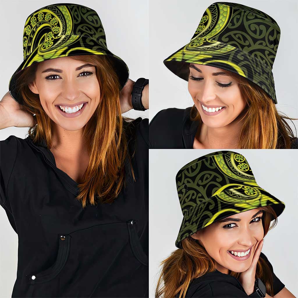 Lime Green New Zealand Mangopare Bucket Hat Aotearoa Maori Koru Style LT14