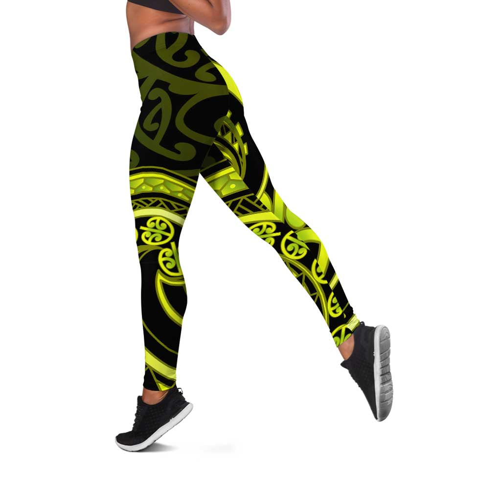 Lime Green New Zealand Mangopare Leggings Aotearoa Maori Koru Style LT14