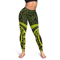 Lime Green New Zealand Mangopare Leggings Aotearoa Maori Koru Style LT14