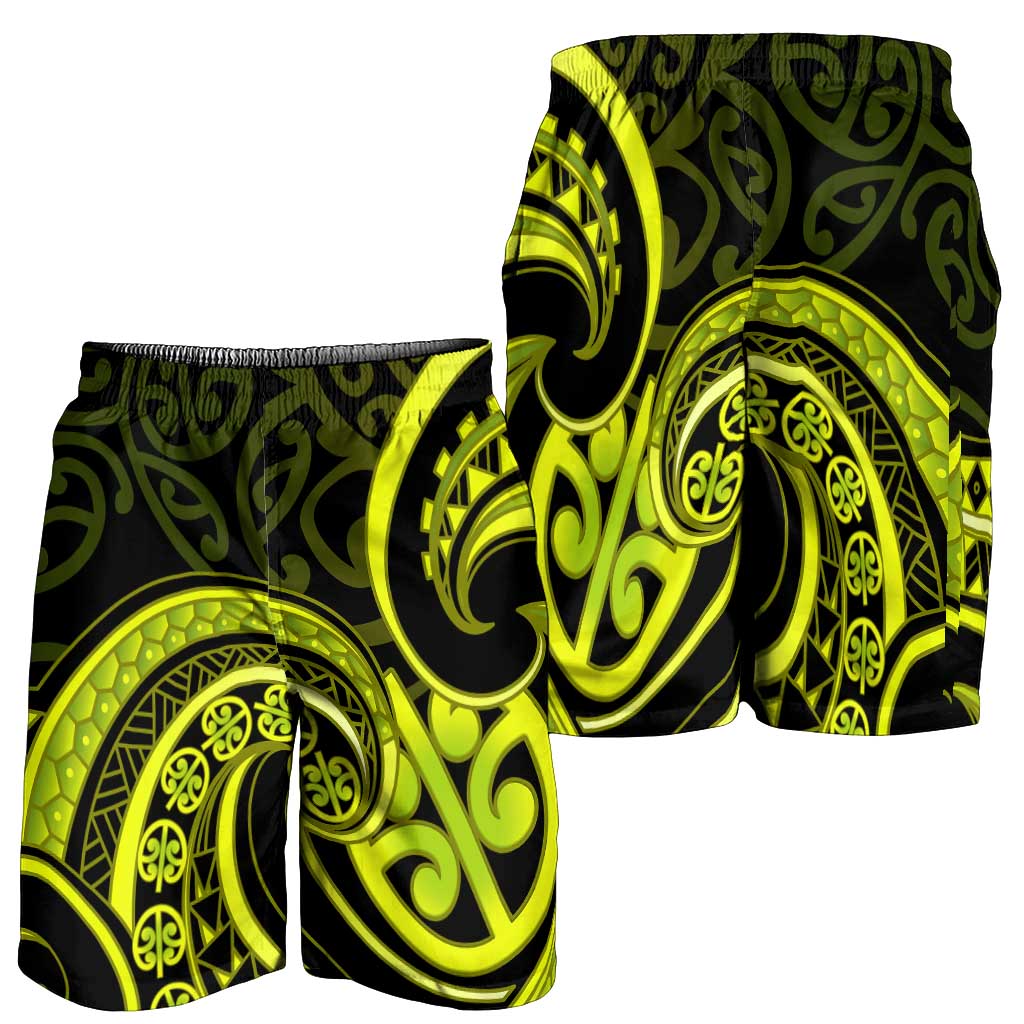 Lime Green New Zealand Mangopare Shorts for Men Aotearoa Maori Koru Style LT14 - Polynesian Pride