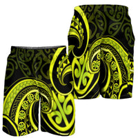 Lime Green New Zealand Mangopare Shorts for Men Aotearoa Maori Koru Style LT14 - Polynesian Pride